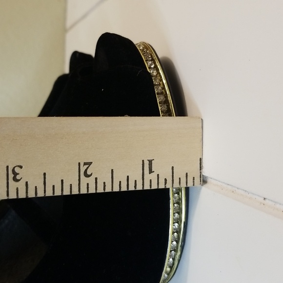 Adrianna Papell Peep Toe Heels Size 9.5 Black Suede Bling main image 1